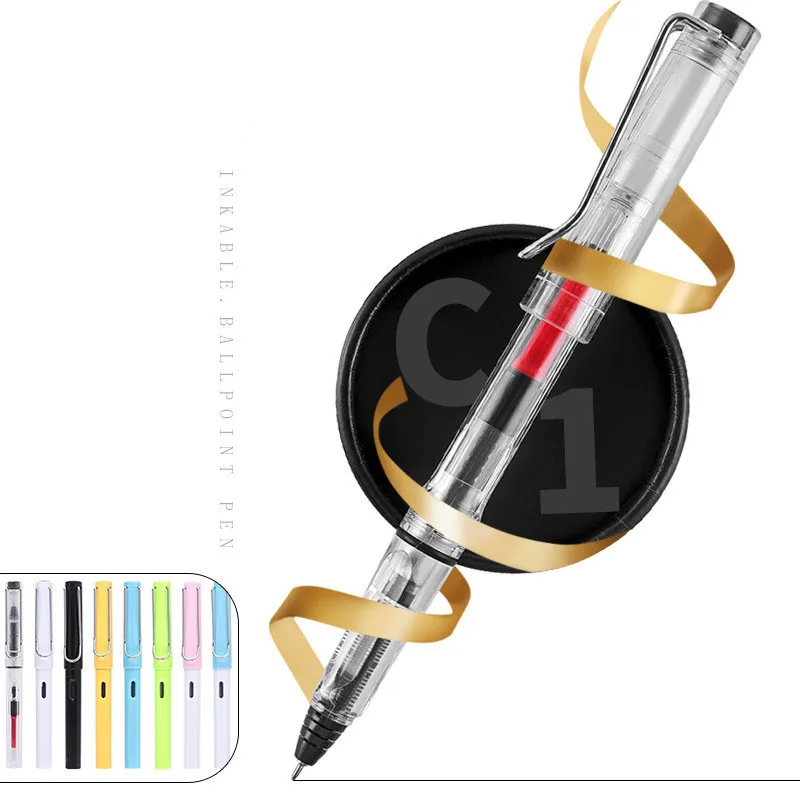 Can Absorb Ink Roller Ball Pens Colorful Fountain Pen-type Transparent Ballpoint Pen 0.4/0.5mm kids gifts Writing School Supply
Can Absorb Ink Roller Ball Pens Colorful Fountain Pen-type Transparent Ballpoint Pen 0.4/0.5mm kids gifts Writing School Supply