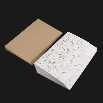 10 Pieces Foldable Invitation Card Cover Exquisite Hollow Out Bride Groom Printing for Wedding Party Use 
10 Pieces Foldable Invitation Card Cover Exquisite Hollow Out Bride Groom Printing for Wedding Party Use