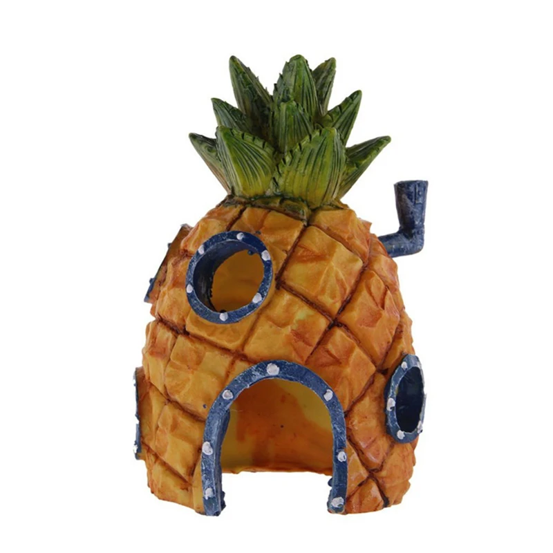 3 Cartoon Creative Aquarium Landscape Decorations SpongeBob Style Fish Tank Ornamental Landscape Crafts Oxygen Pump Accessories