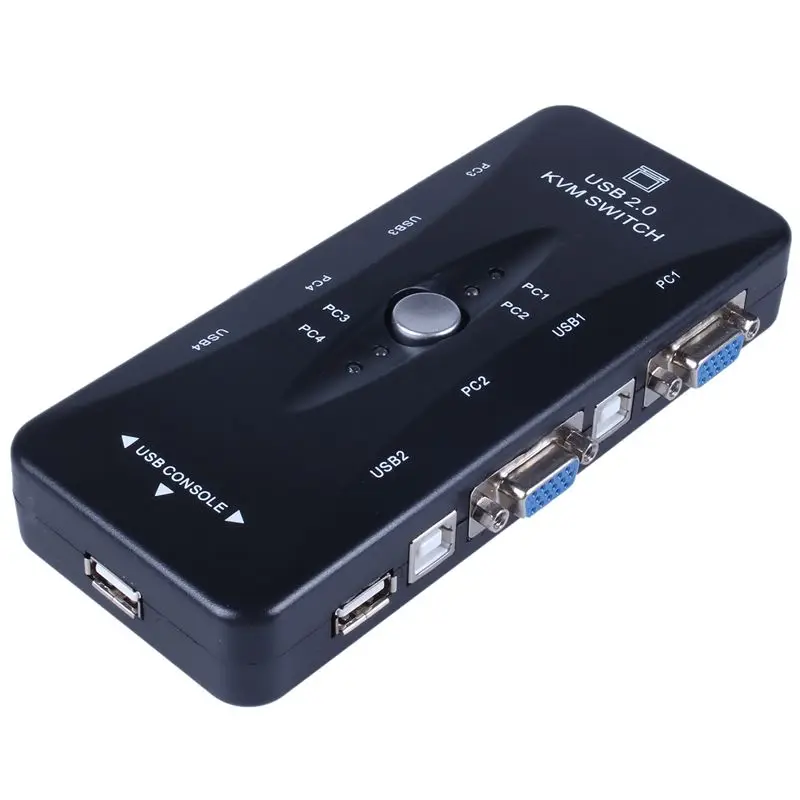 4 Port USB 2.0 KVM Switch Box + 4 KVM Cables Keyboard Monitor VGA SVGA PC Laptop
4 Port USB 2.0 KVM Switch Box + 4 KVM Cables Keyboard Monitor VGA SVGA PC Laptop