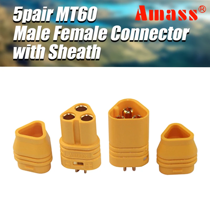 5 pair MT60 connector with sheath Amass MT60 Motor Plug Connector Set for RC Multicopter Quadcopter Airplane
5 pair MT60 connector with sheath Amass MT60 Motor Plug Connector Set for RC Multicopter Quadcopter Airplane