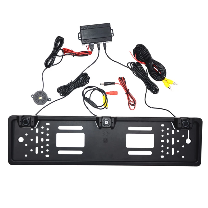 EU Europe Car License Plate Frame Rear View Camera 170 Degree Night Vision With 2 Visual Reversing Radar Detector
EU Europe Car License Plate Frame Rear View Camera 170 Degree Night Vision With 2 Visual Reversing Radar Detector