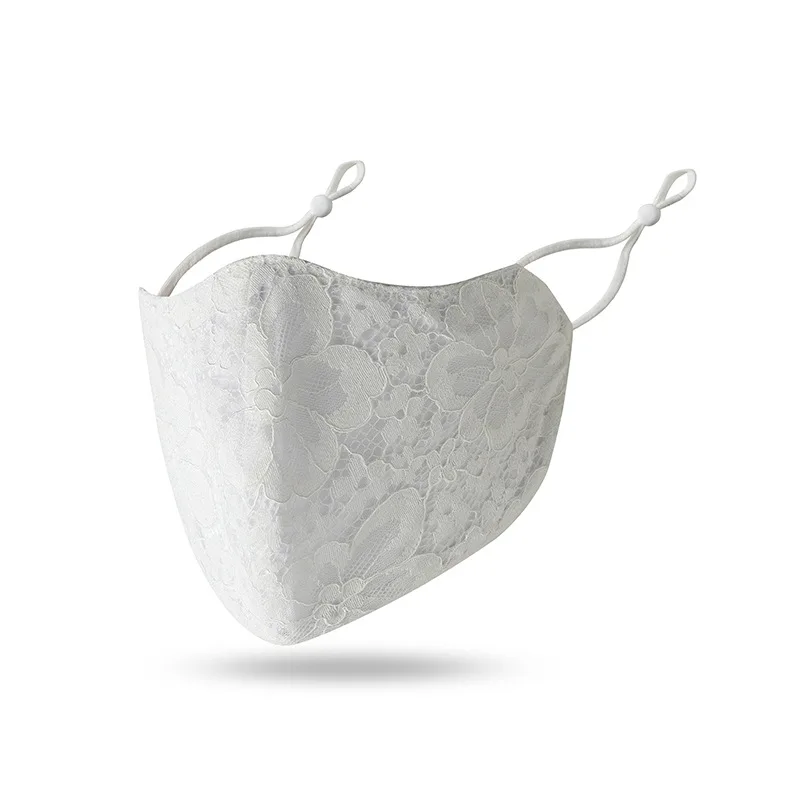 Summer Women Lace Mask Women Sweet Hanging Ears Mouth Mask Washable Reusable Face Cover Fashion Fabric face Mask Sunsreen Masks