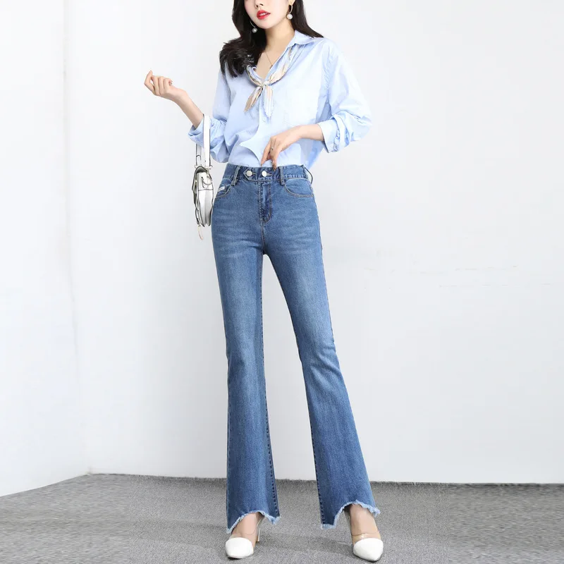 New Irregular Woolen Trousers Women's Trousers Spring and Summer Fashion All-match Slim High Waist Hip Denim Flared Trousers
New Irregular Woolen Trousers Women's Trousers Spring and Summer Fashion All-match Slim High Waist Hip Denim Flared Trousers