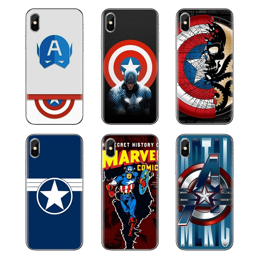 Silicone Phone Shell Case For Huawei G7 G8 P7 P8 P9 P10 P20 P30 Lite Mini Pro P Smart Plus 2017 2018 2019 marvel Captain America |