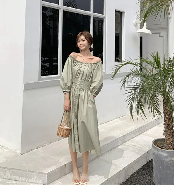 France Non-mainstream Platycodon Grandiflorum Elegant Waist Hugging Medium-length Horizontal Neck off-Shoulder Pocket Shirt Dres
France Non-mainstream Platycodon Grandiflorum Elegant Waist Hugging Medium-length Horizontal Neck off-Shoulder Pocket Shirt Dres
