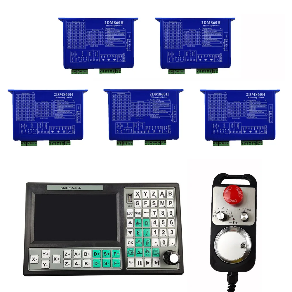 5-axis CNC suite SMC5-5-N-N motion control system 2dm860h stepper motor driver CNC controller motor control system
5-axis CNC suite SMC5-5-N-N motion control system 2dm860h stepper motor driver CNC controller motor control system