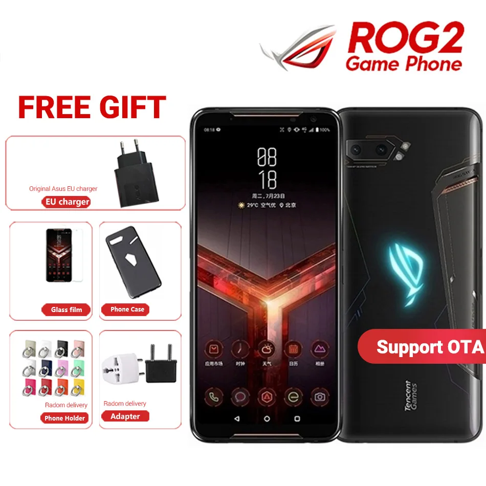 Asus ROG Phone 2 игровой телефон II ZS660KL 6 59 "8 Гб RAM 128 ГБ ROM Snapdragon 855 + 6000 мАч мобильный