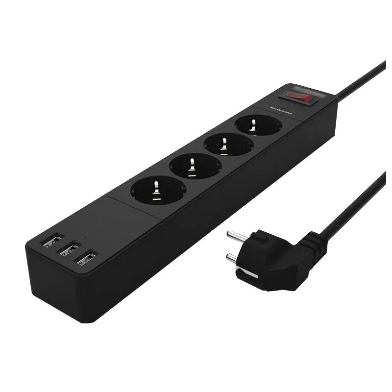 Smart USB Power Strip EU Plug 4AC Outlets 3USB Charger Ports Extension Cord Socket 1.8M Home Office Charger Adapter Socket
Smart USB Power Strip EU Plug 4AC Outlets 3USB Charger Ports Extension Cord Socket 1.8M Home Office Charger Adapter Socket