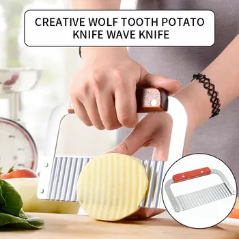 Stainless steel potato knife wave knife spiker slicer cutting machine cut French fries ripple knife cut fancy fries knife tools
Stainless steel potato knife wave knife spiker slicer cutting machine cut French fries ripple knife cut fancy fries knife tools