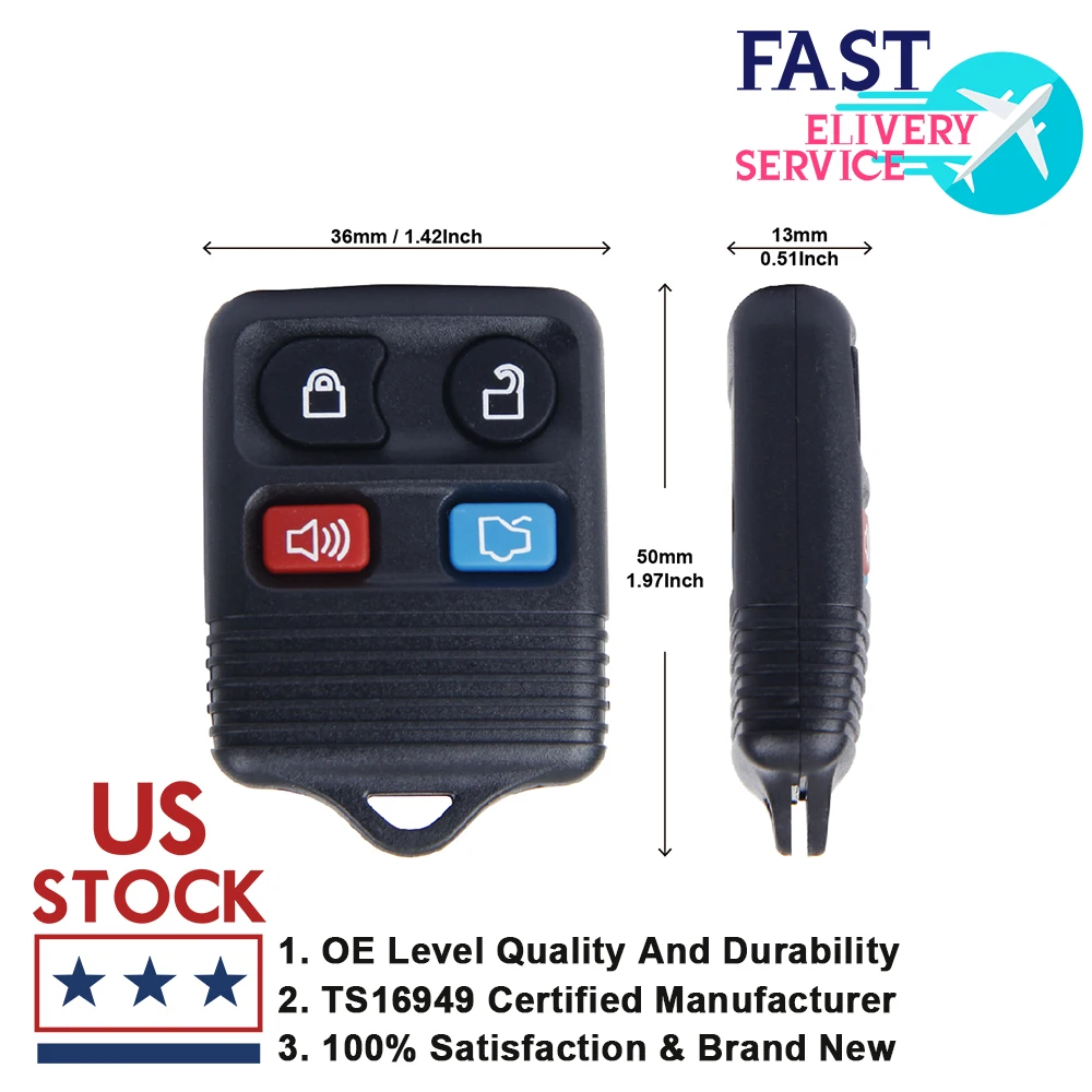 2 Keyless Entry Remote Car 4 Button Key Fob Clicker Transmitter For Ford Mercury High Performance Car Accessories
2 Keyless Entry Remote Car 4 Button Key Fob Clicker Transmitter For Ford Mercury High Performance Car Accessories