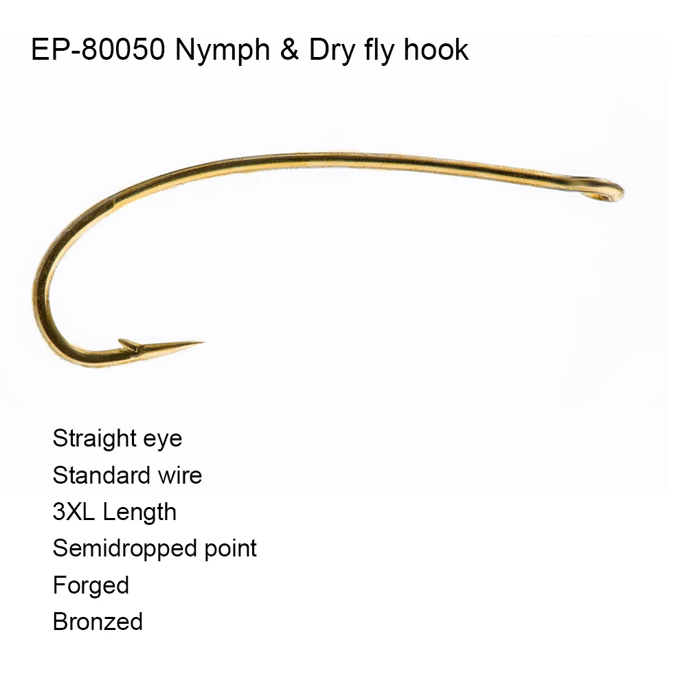 100pcs Eupheng EP-80050 Nymph Flies Dry Flies Fly Hook Standard Wire 3X Long Straight Eye Quality Bronze Color Fly Fishing Hook
100pcs Eupheng EP-80050 Nymph Flies Dry Flies Fly Hook Standard Wire 3X Long Straight Eye Quality Bronze Color Fly Fishing Hook