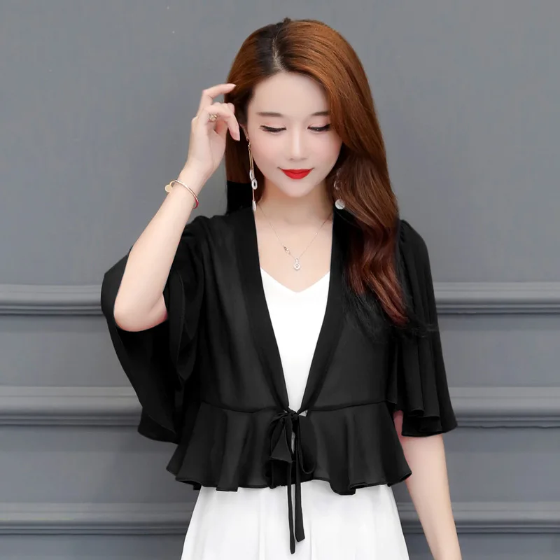 Chiffon Shrugs for Women Bolero Middle Sleeve Bridal Wedding Top Bolero Femme Mariage Party Cape Dress Wedding Dress Jacket
Chiffon Shrugs for Women Bolero Middle Sleeve Bridal Wedding Top Bolero Femme Mariage Party Cape Dress Wedding Dress Jacket
