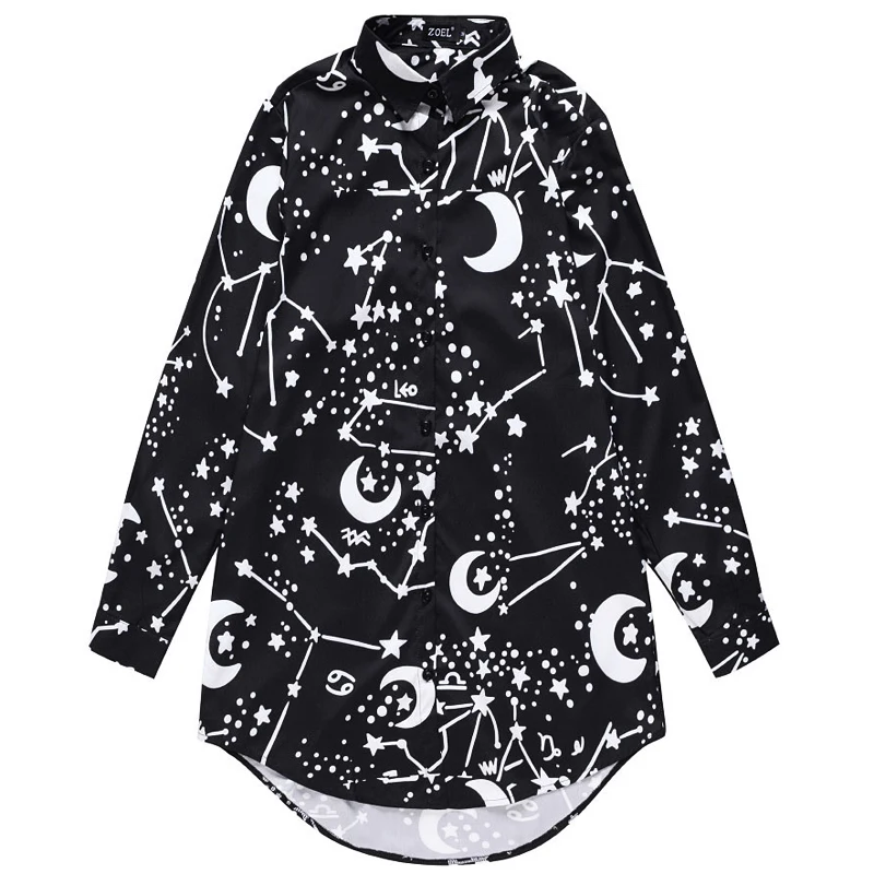 2019 New Casual Loose Black Blouse For Women Spring Autumn Long Sleeve White Star Print Preppy Style Ladies Shirt Tops
2019 New Casual Loose Black Blouse For Women Spring Autumn Long Sleeve White Star Print Preppy Style Ladies Shirt Tops