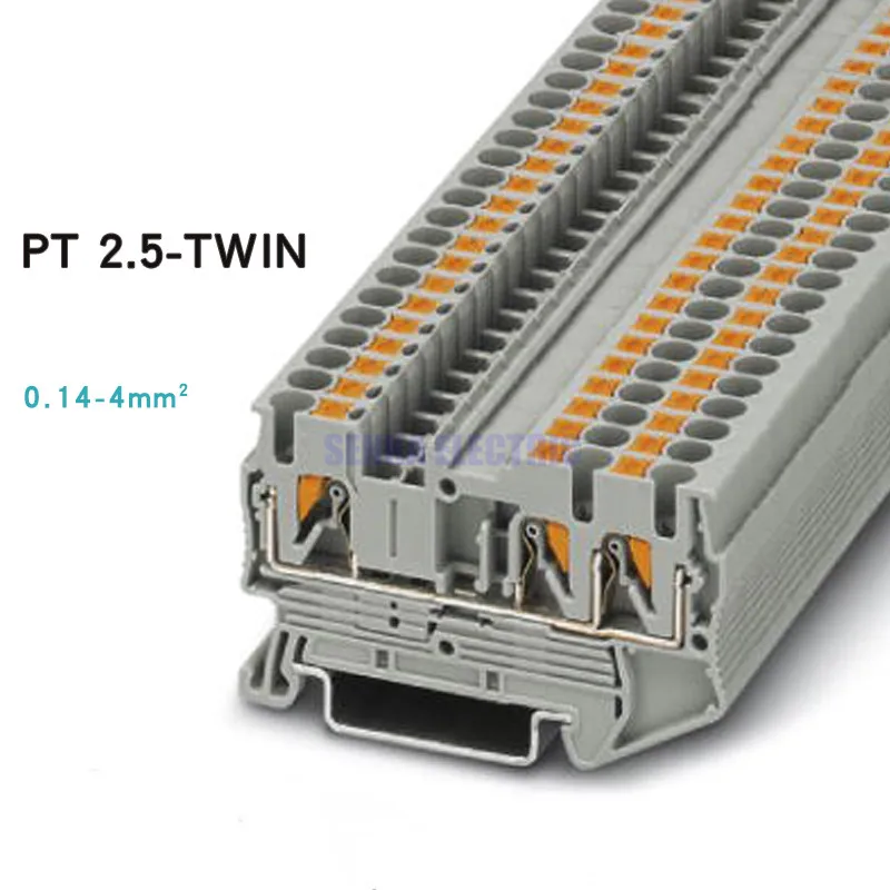 PT 2.5-Twin Din Rail Terminal Block Combined Push In Spring Screwless 3 Conductors Screwless Quick Wiring Terminal Blocks
PT 2.5-Twin Din Rail Terminal Block Combined Push In Spring Screwless 3 Conductors Screwless Quick Wiring Terminal Blocks