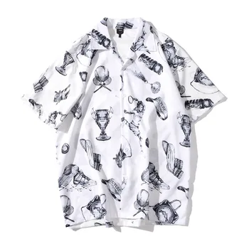 #3854 Summer White Shirt Short Sleeves Casual Beach Shirt For Men Lapel Collar Male Shirt Hawaii Men's Dress Shirts Loose 
#3854 Summer White Shirt Short Sleeves Casual Beach Shirt For Men Lapel Collar Male Shirt Hawaii Men's Dress Shirts Loose