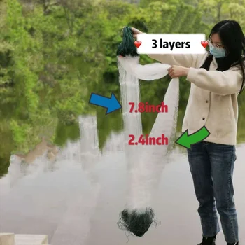 Fish Net Sinking Net Gill Net Fishing Hand Cast Network with Floats Lead Sinker 100mx4mx2.4inch 3 Layer
Fish Net Sinking Net Gill Net Fishing Hand Cast Network with Floats Lead Sinker 100mx4mx2.4inch 3 Layer