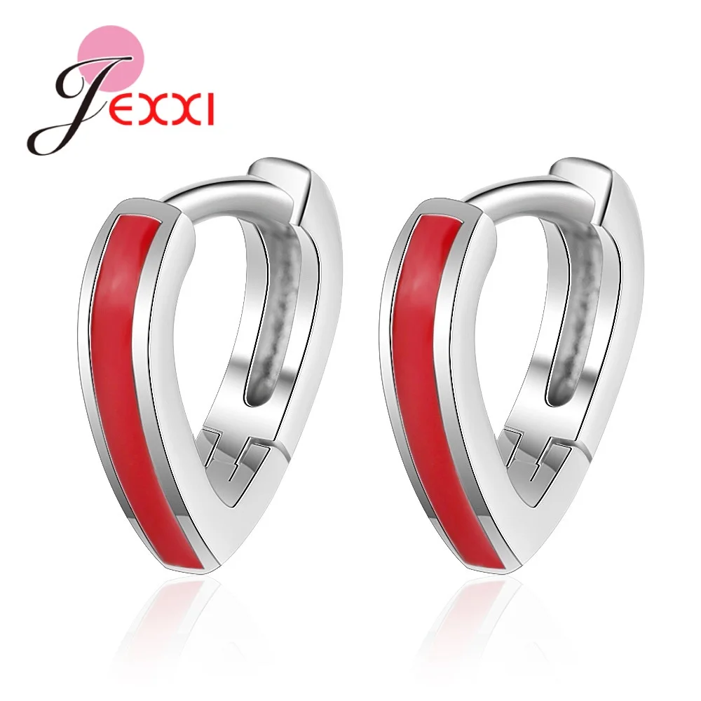 Red Heart Shaped Hoop Earrings for Valentine's Gift 925 Sterling Silver Enamel Craft Handmade Ear Brincos Accessories Jewelry
Red Heart Shaped Hoop Earrings for Valentine's Gift 925 Sterling Silver Enamel Craft Handmade Ear Brincos Accessories Jewelry