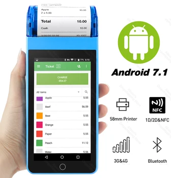 GZQIANJI POS PDA Android 7.1 Bluetooth Thermal Bill Receipt Printer 58mm 4G WiFi Mobile Order POS Terminal NFC Camera
GZQIANJI POS PDA Android 7.1 Bluetooth Thermal Bill Receipt Printer 58mm 4G WiFi Mobile Order POS Terminal NFC Camera