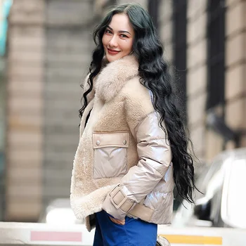 Real Fur Coat Fox Fur Collar Wool Jacket Autumn Winter Down Coat Women Clothes 2020 Korean Sheep Shearling Warm Tops ZT4402
Real Fur Coat Fox Fur Collar Wool Jacket Autumn Winter Down Coat Women Clothes 2020 Korean Sheep Shearling Warm Tops ZT4402