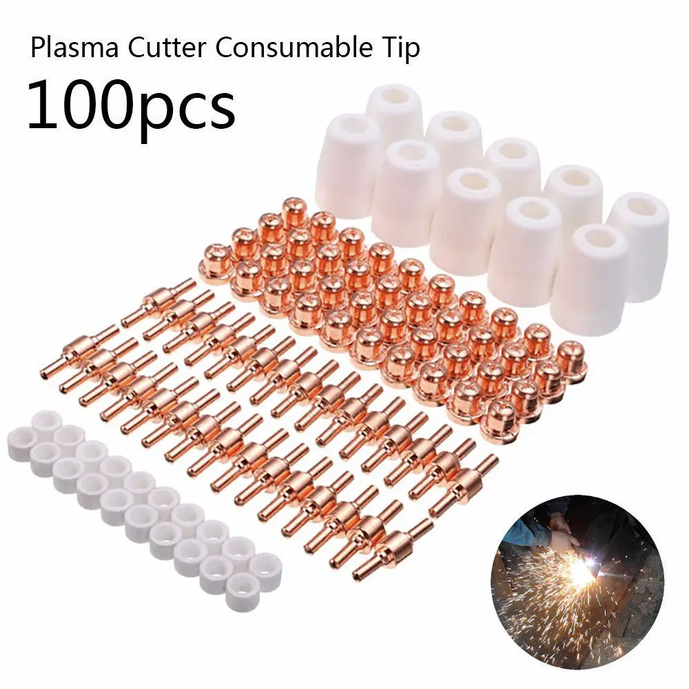 100x PT-31 LG-40 Plasma Cutter Cutting Consumable CUT-50D Tips Electrode Kit For ESAB/L-TEC PT-31, JG-40 and WSD-LG40 Cutting
100x PT-31 LG-40 Plasma Cutter Cutting Consumable CUT-50D Tips Electrode Kit For ESAB/L-TEC PT-31, JG-40 and WSD-LG40 Cutting