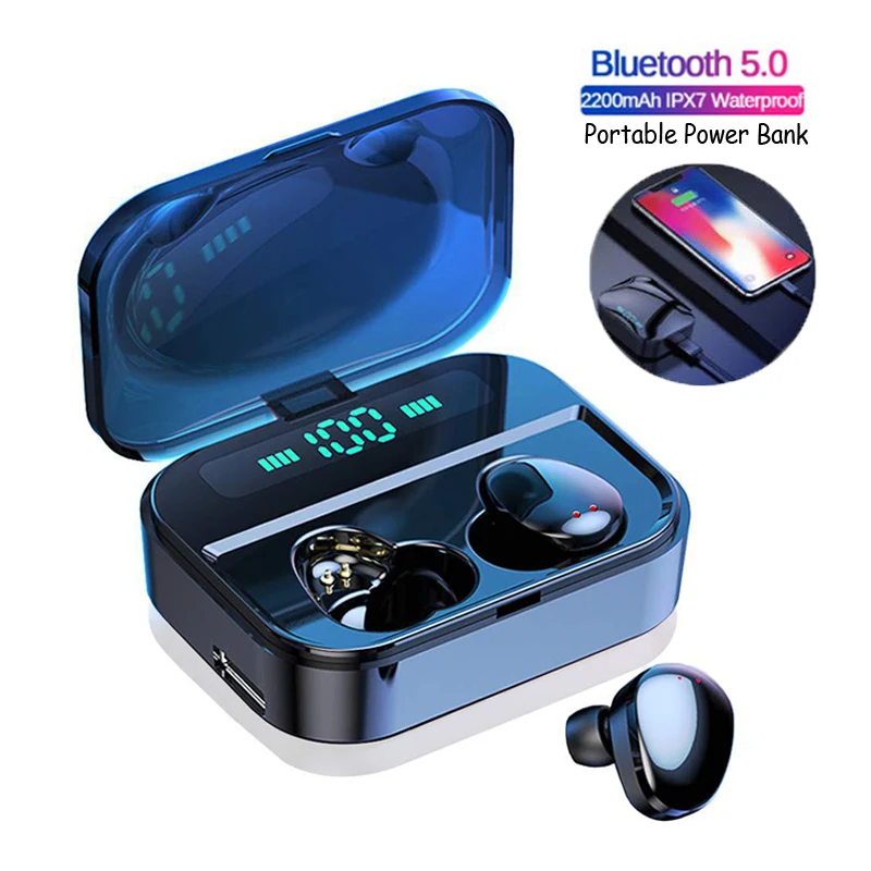 Touch TWS True Wireless Earbuds Bluetooth 5.0 Earphones LED Display Waterproof with 2200mAh Power Bank For iPhone xiaomi huawei
Touch TWS True Wireless Earbuds Bluetooth 5.0 Earphones LED Display Waterproof with 2200mAh Power Bank For iPhone xiaomi huawei