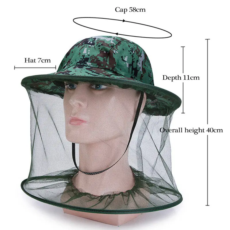 Mosquito Head Net Hat Fish Beekeeping Gauze Cap Anti Mosquito Sun Protection Field Jungle Mask Face Protect Mesh Cover Cap Ha
Mosquito Head Net Hat Fish Beekeeping Gauze Cap Anti Mosquito Sun Protection Field Jungle Mask Face Protect Mesh Cover Cap Ha