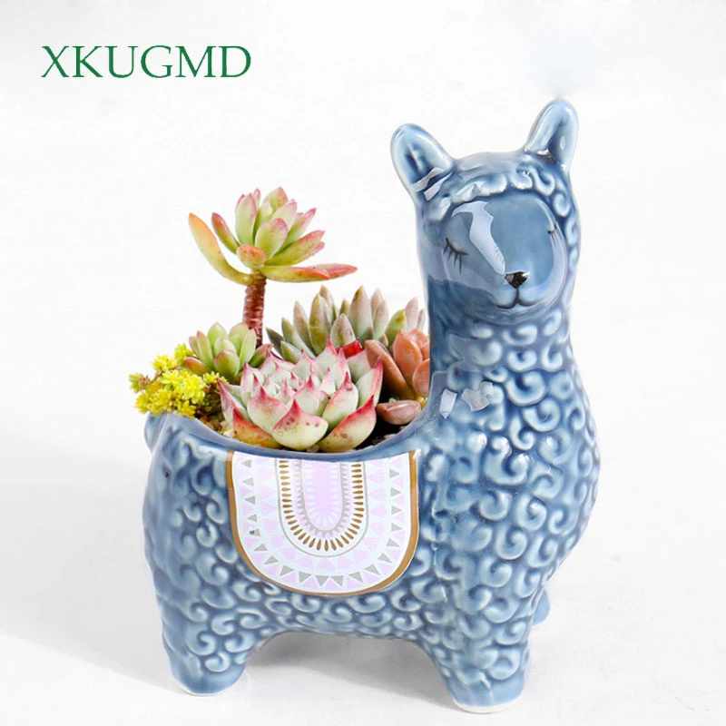 Alpaca Sculpture Ceramic Flower Pot Succulent Plant Potted Desktop Flower Arrangement Container Home Decoration Planter
Alpaca Sculpture Ceramic Flower Pot Succulent Plant Potted Desktop Flower Arrangement Container Home Decoration Planter