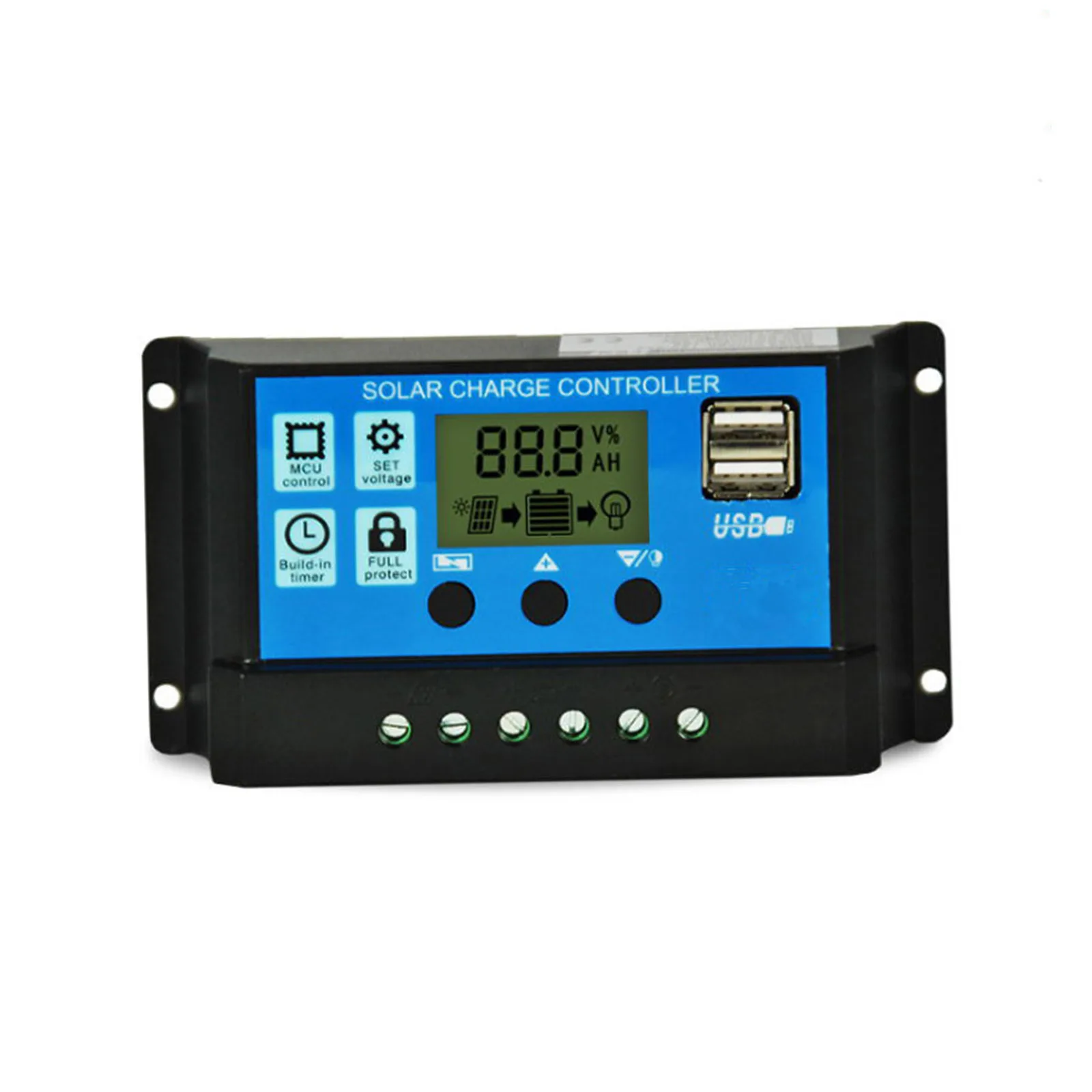 60A/50A/40A/30A/20A/10A 12V 24V Auto Solar Charge Controller PWM Controllers LCD Dual USB 5V Output Solar Panel PV Regulator
60A/50A/40A/30A/20A/10A 12V 24V Auto Solar Charge Controller PWM Controllers LCD Dual USB 5V Output Solar Panel PV Regulator