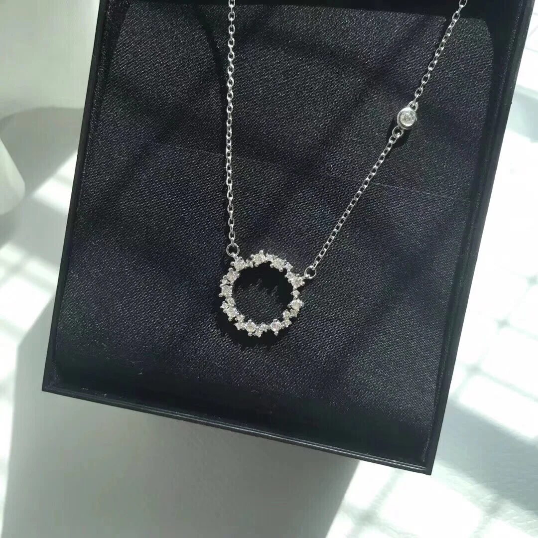 Hong Kong Feet And Circle Blue Sea of Legend Necklace Ear Stud Women's Choker S925 Fine Silver Students Versatile 
Hong Kong Feet And Circle Blue Sea of Legend Necklace Ear Stud Women's Choker S925 Fine Silver Students Versatile