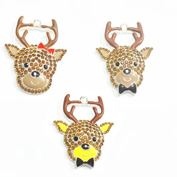 Newest!! 45MM*35MM 10pcs/lot Reindeer Rhinestone Pendants For Christmas Jewelry Making Free Shipment ! 
Newest!! 45MM*35MM 10pcs/lot Reindeer Rhinestone Pendants For Christmas Jewelry Making Free Shipment !
