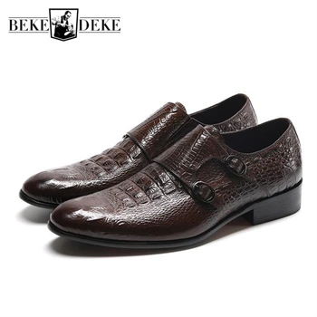 Style British 2020 New Men Genuine Leather Luxury Brand Pointed Business Formal Double Buckle Wedding Dress Shoes 
Style British 2020 New Men Genuine Leather Luxury Brand Pointed Business Formal Double Buckle Wedding Dress Shoes