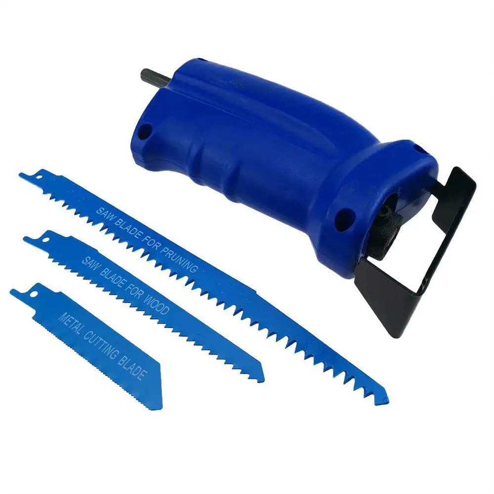 Reciprocating Saw Convert Adapter Metal Cutting Wood Tool Electric Drill Attachment with 3 Blades for Cordless Power Drill
Reciprocating Saw Convert Adapter Metal Cutting Wood Tool Electric Drill Attachment with 3 Blades for Cordless Power Drill