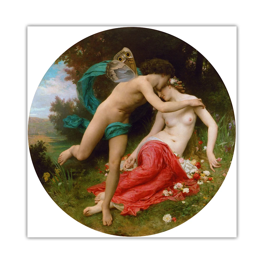 Citon William Adolphe Bouguereau《Flora and Zephyr》Canvas Oil Painting Artwork Picture Modern Wall Decor Home interior Decoration | Дом и