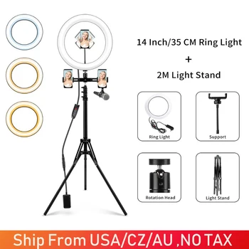 14" LED Ring Light Selfie Light Ring Lamp large Photography Lighting with tripod /Phone Holder/Remote control for Tiktok Youtube
14" LED Ring Light Selfie Light Ring Lamp large Photography Lighting with tripod /Phone Holder/Remote control for Tiktok Youtube