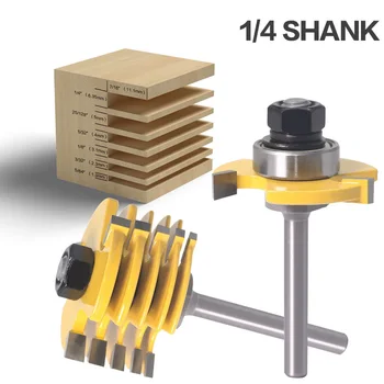 2Pcs/set 1/4 Shank Adjustable Groove T-Shaped Knife Router Bits Woodworking Milling Cutter 2020 new arrival - Yellow
2Pcs/set 1/4 Shank Adjustable Groove T-Shaped Knife Router Bits Woodworking Milling Cutter 2020 new arrival - Yellow