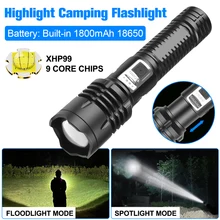 XHP99 LED Flashlight Tactical Flash Light Waterproof Handheld Torch USB Rechargeable with 1800mAh 18650 Battery for Outdoor Camp
XHP99 LED Flashlight Tactical Flash Light Waterproof Handheld Torch USB Rechargeable with 1800mAh 18650 Battery for Outdoor Camp