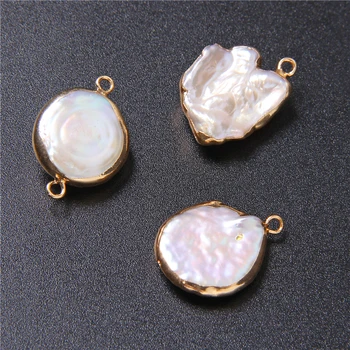 3Pcs Golden Edged Pendant White Natural Coin Flat Pearl Pendant Charms Double Hole Connector for Jewelry Making Accessories DIY
3Pcs Golden Edged Pendant White Natural Coin Flat Pearl Pendant Charms Double Hole Connector for Jewelry Making Accessories DIY