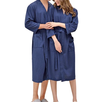Unisex Spring/Autumn Fashionable Square Plaid Nightgown Three Quarter Sleeve Belt Simple Couple Solid Color Leisure Nightdress
Unisex Spring/Autumn Fashionable Square Plaid Nightgown Three Quarter Sleeve Belt Simple Couple Solid Color Leisure Nightdress