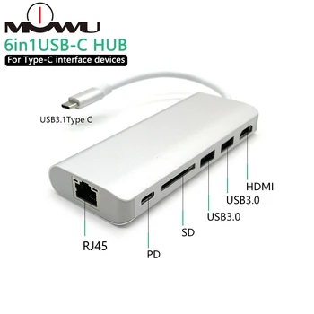 USB HUB Type C to HDMI/USB 3.0/RJ45/SD/TF/Type C Adapter Convertor For Macbook Pro Google Chromebook
USB HUB Type C to HDMI/USB 3.0/RJ45/SD/TF/Type C Adapter Convertor For Macbook Pro Google Chromebook