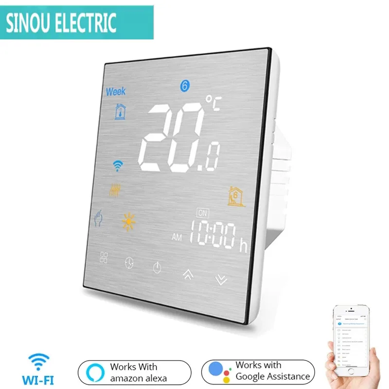 Temperature Controller for Water / Electric Floor Heating Water / Gas Boiler Works with Alexa Google HomeWiFi Smart Thermostat
Temperature Controller for Water / Electric Floor Heating Water / Gas Boiler Works with Alexa Google HomeWiFi Smart Thermostat