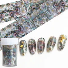 1 rollo de cáscara de impresión de uñas Transferencia de lámina pegatina deslizante Animal Starry adhesivo envoltura de uñas etiqueta 3D decoración consejos manicura(China)