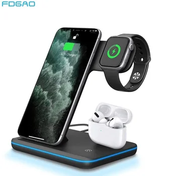 3 in 1 Qi 15W Fast Wireless Charger Stand For iPhone 8 X XR XS 11 Pro Max Wireless Charging Station For Airpods Pro Apple Watch
3 in 1 Qi 15W Fast Wireless Charger Stand For iPhone 8 X XR XS 11 Pro Max Wireless Charging Station For Airpods Pro Apple Watch