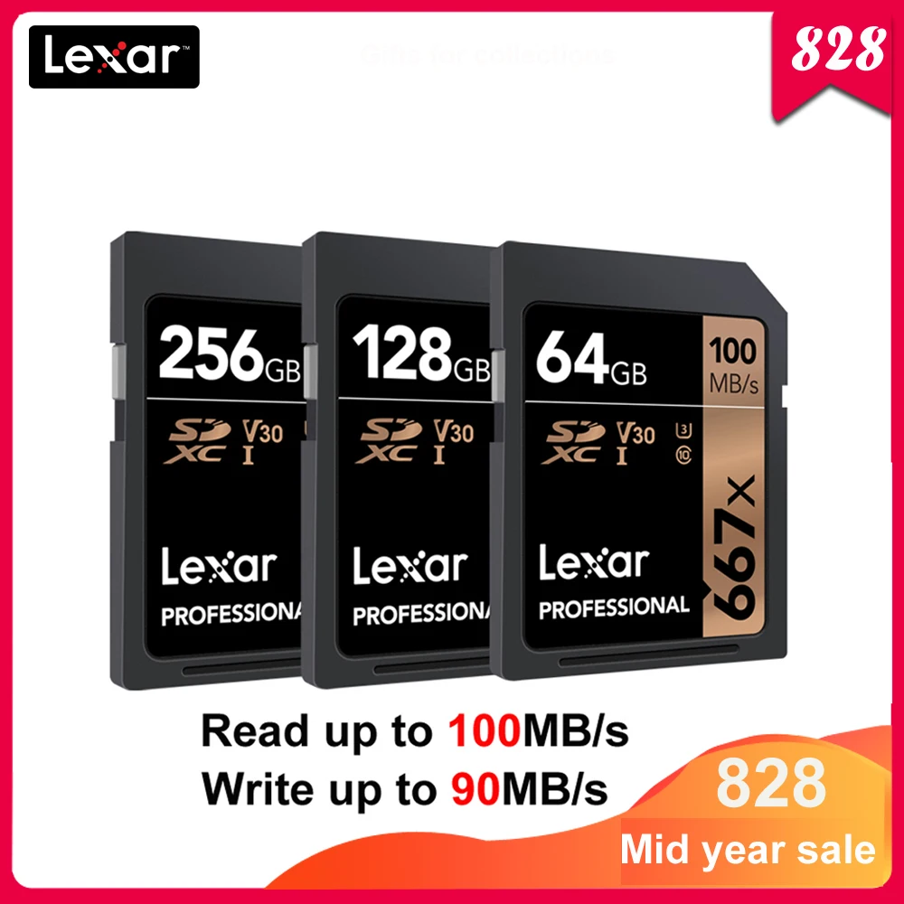 100% Original Lexar 667x SD Memory Card SDXC Class10 64GB 128GB 256GB C10 U3 UHS-I up to 100MB/s Flash Card for Full HD Camera
100% Original Lexar 667x SD Memory Card SDXC Class10 64GB 128GB 256GB C10 U3 UHS-I up to 100MB/s Flash Card for Full HD Camera