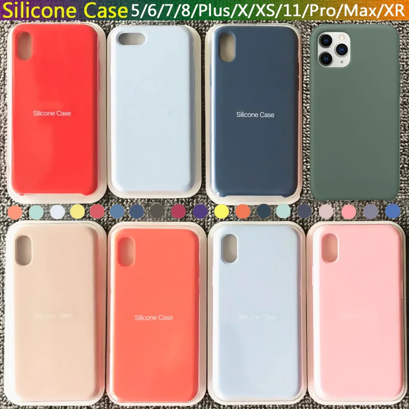 Luxury LOGO Original silicone case for Apple iPhone 7 8 6 6S Plus Phone case for iPhone X Xs 11 Pro Max XR 5S SE cover with Box
Luxury LOGO Original silicone case for Apple iPhone 7 8 6 6S Plus Phone case for iPhone X Xs 11 Pro Max XR 5S SE cover with Box