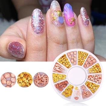MAD DOLL 1 Box 3D Nail Art Decorations Rose Gold Metal Shell Hollow Nail Studs Nail Art Design Accessories DIY Tool 
MAD DOLL 1 Box 3D Nail Art Decorations Rose Gold Metal Shell Hollow Nail Studs Nail Art Design Accessories DIY Tool