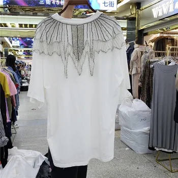 2020 Summer Heavy Industry Bottoming Shirt T-shirt Clothes Short Sleeve Loose Ins Fashion Short-Sleeved Top Women Tees Student T 
2020 Summer Heavy Industry Bottoming Shirt T-shirt Clothes Short Sleeve Loose Ins Fashion Short-Sleeved Top Women Tees Student T