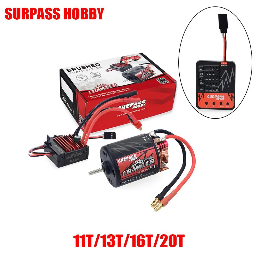 For RC 540 11T / 13T / 16T / 20T Brushless Motor + 60A ESC Climbing Set Waterproof ESC For RC Car Rock Crawler Accessories
For RC 540 11T / 13T / 16T / 20T Brushless Motor + 60A ESC Climbing Set Waterproof ESC For RC Car Rock Crawler Accessories