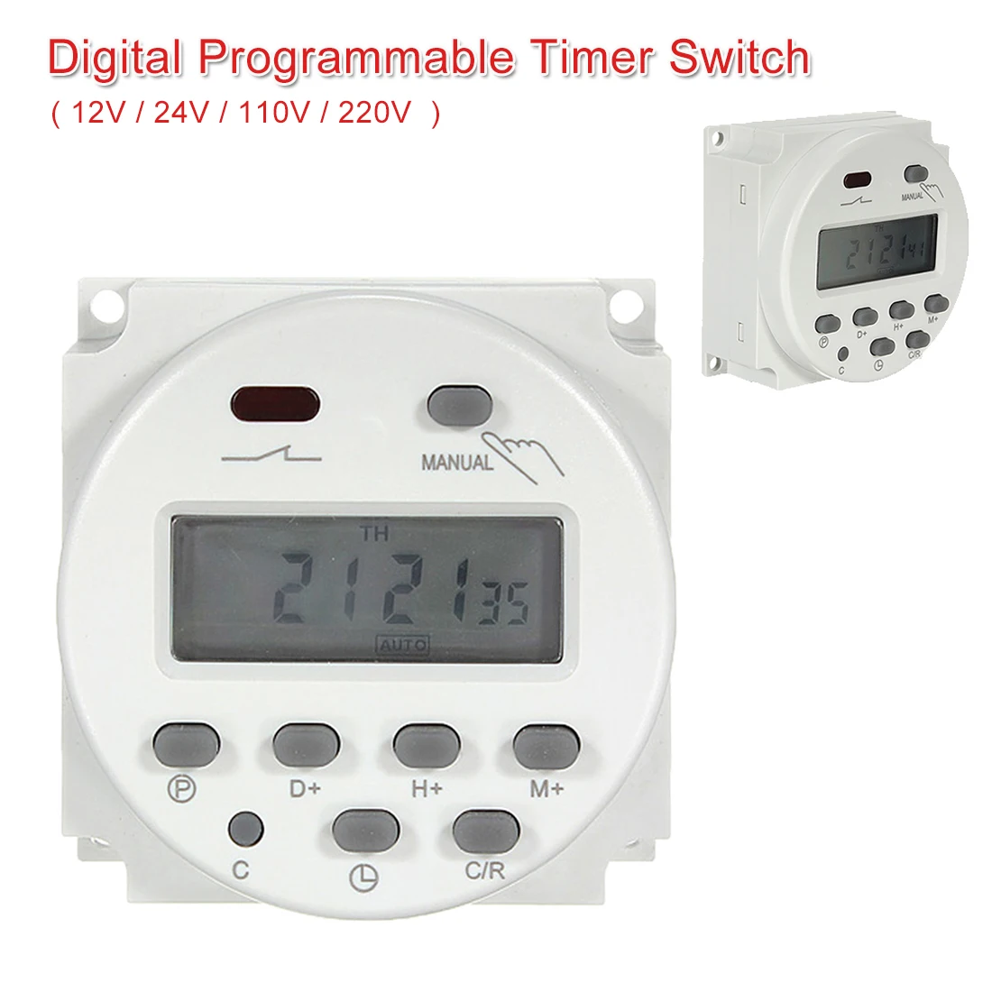 12V/ 24V/ 110V/ 220V Digital Timer Switch 7 Days Weekly Programmable Time Relay Programmer Built-in Rechargeable Battery
12V/ 24V/ 110V/ 220V Digital Timer Switch 7 Days Weekly Programmable Time Relay Programmer Built-in Rechargeable Battery