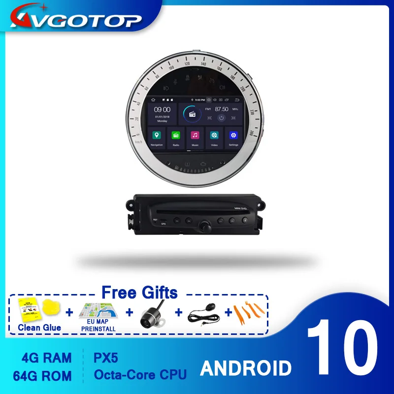 AVGOTOP Android 10 авто мультимедиа для BMW MINI COOPER 2006-2013 WiFi GPS навигация Carplay | Автомобили и